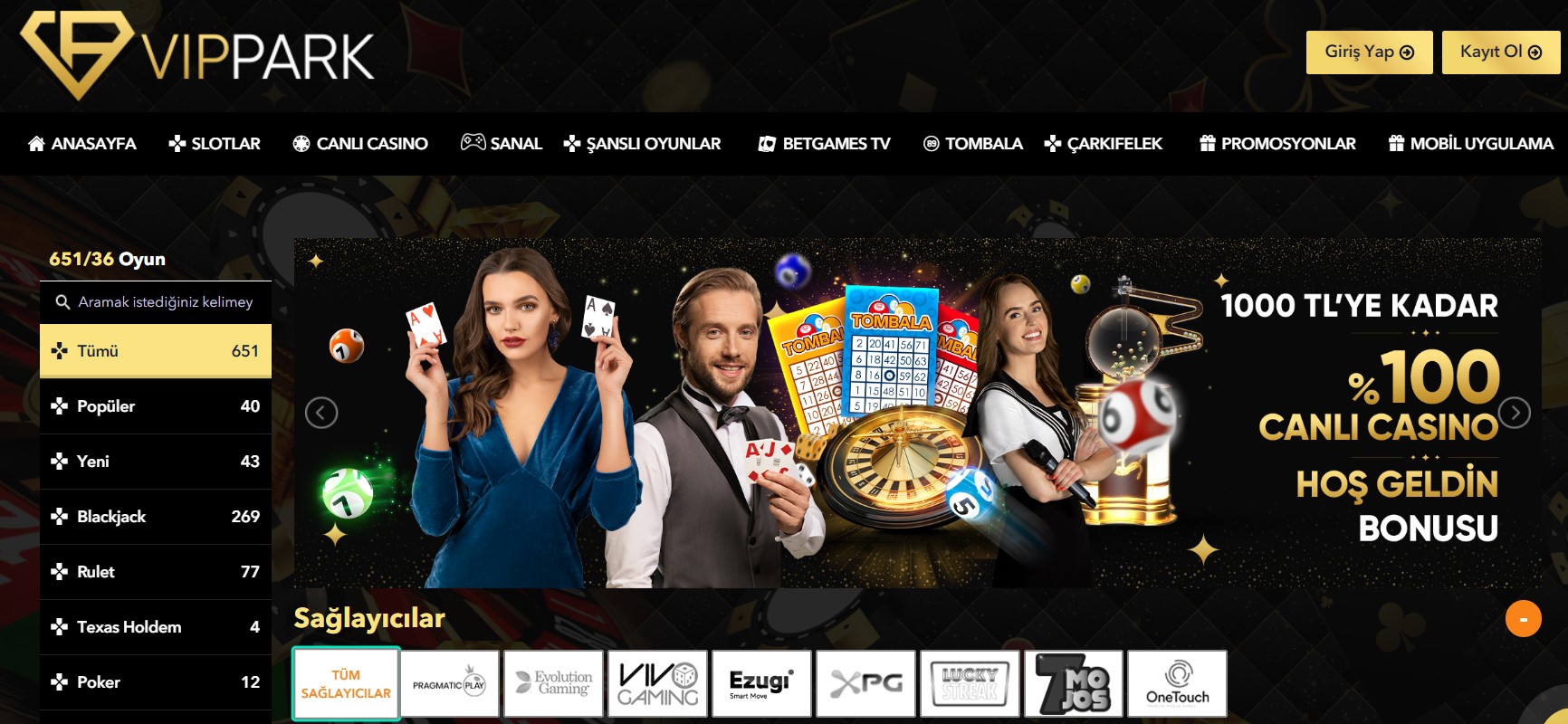 vippark casino bölümü inceleme